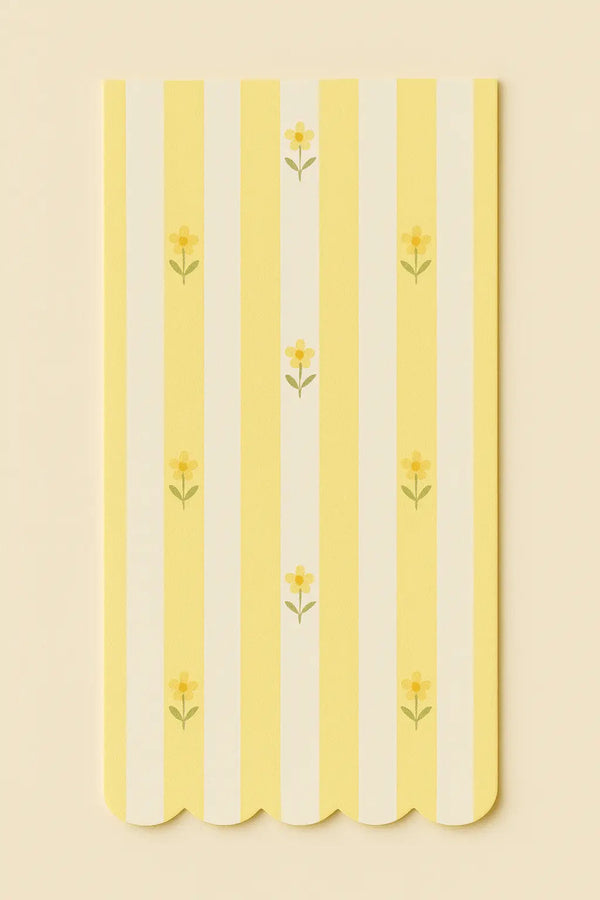 Yellow Striped Floral Guest Napkins S40