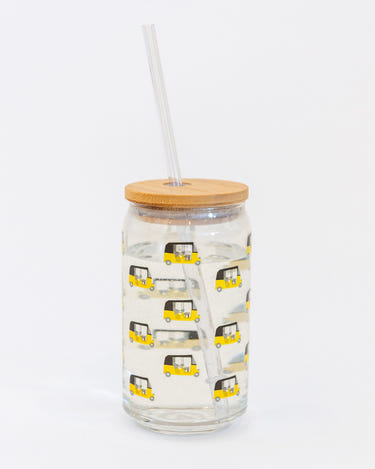 Classic Auto Glass Tumbler – Sip in Style with a Playful Twist