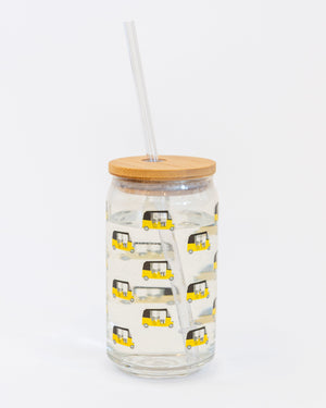 Classic Auto Glass Tumbler – Sip in Style with a Playful Twist