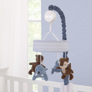 Arctic Adventure Light Blue and Brown Walrus and Sea Otter Plush Carousel Style Musical Mobile