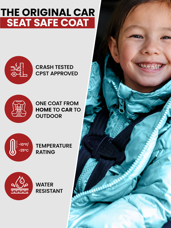 Car Seat Coat | The Road Coat Vegan - Aqua