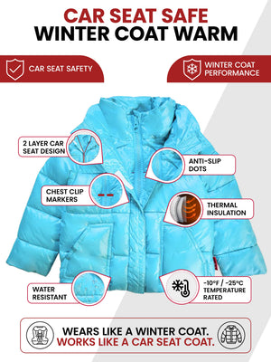 Car Seat Coat | The Road Coat Vegan - Aqua
