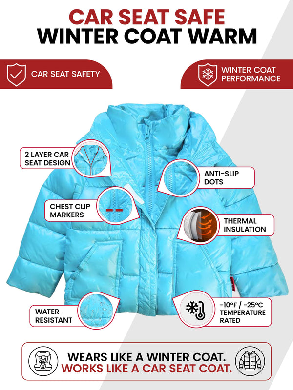 Car Seat Coat | The Road Coat Vegan - Aqua