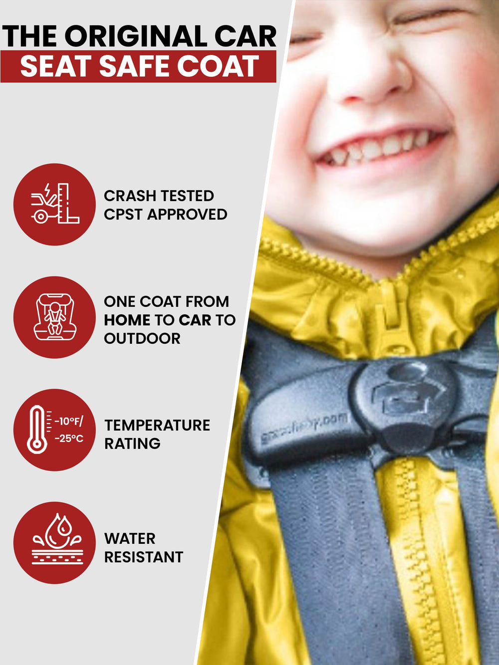 Car Seat Coat | The Road Coat Vegan - Construction Print
