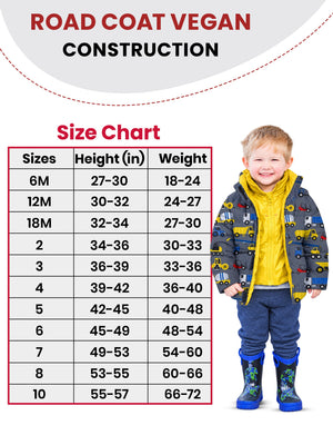 Car Seat Coat | The Road Coat Vegan - Construction Print