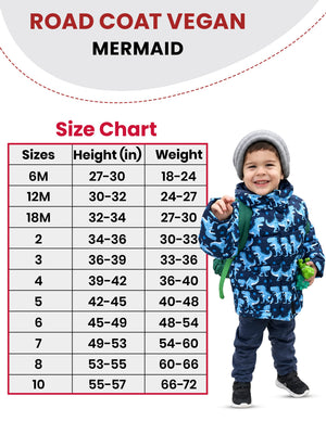 Car Seat Coat | The Road Coat Vegan - Navy Raptor Print
