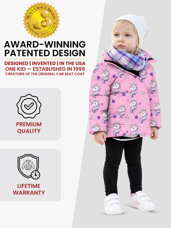 Car Seat Coat | The Road Coat Vegan - Unicorn Print