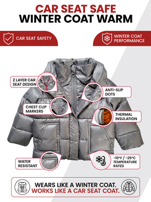 Car Seat Coat | The Road Coat Vegan - Platinum