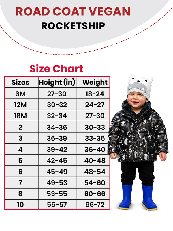 Car Seat Coat | The Road Coat Vegan - Rocketship Print