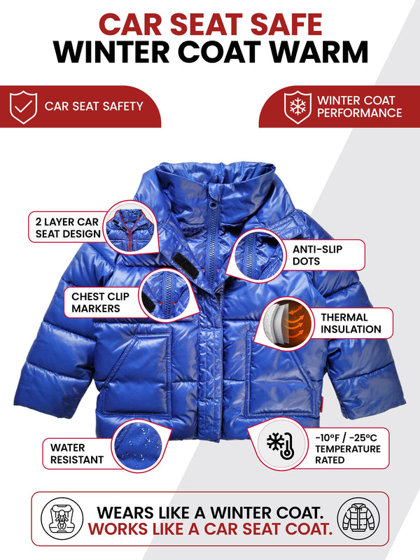 Car Seat Coat | The Road Coat Vegan - Royal Blue