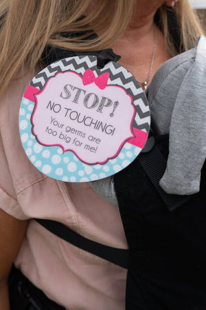 Girl Zig Zag Please Don't Touch My Baby Car Seat Sign Tag
