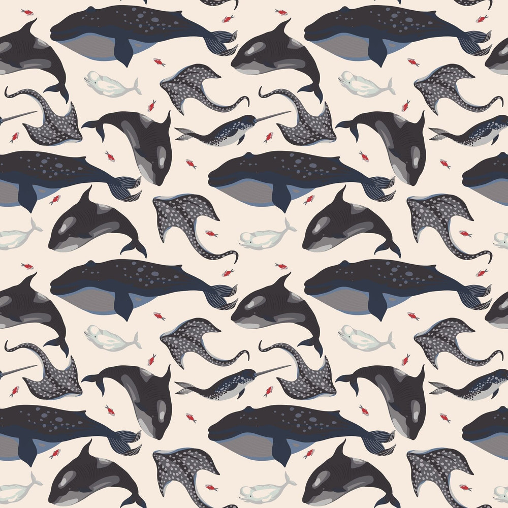 Deep Sea Creatures Whale Zipper Footie
