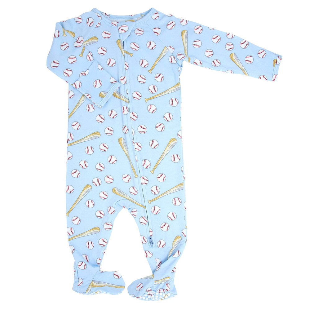 Classic Baseball Zipper Footie