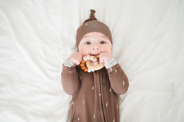 Brown Lightning Baby Pajamas | Zipper Romper
