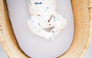 Vintage Airplane Baby Pajamas | Zipper Romper