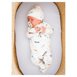 Vintage Airplane Baby Pajamas | Zipper Romper