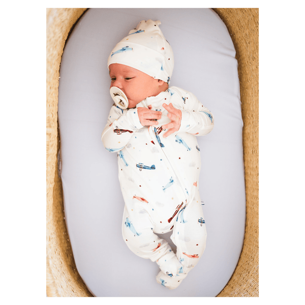 Vintage Airplane Baby Pajamas | Zipper Romper