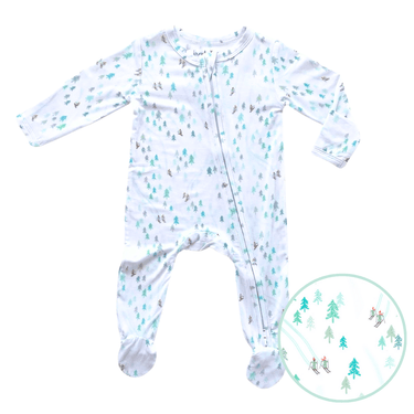Zippered Footie in Bunny Slopes