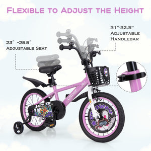 16-inch kids bike for ages 4-8, featuring adjustable handlebar and saddle, perfect for outdoor fun and exercise.